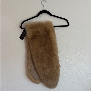 Zara Faux Fur Scarf shawl  in Warm Brown